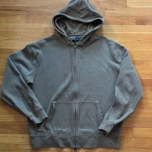 Ralph Lauren Men's Khaki Zip-Up Hoodie